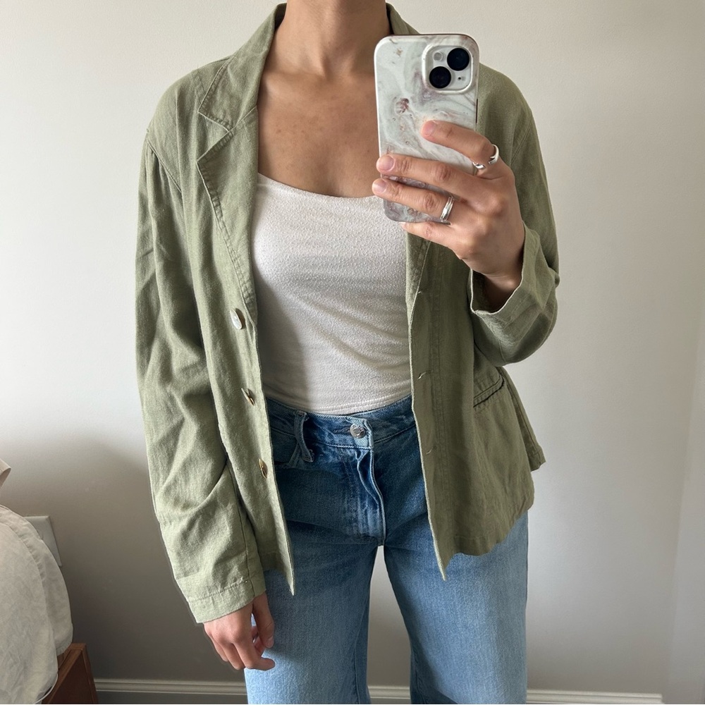 Vintage Chico’s Linen Chore Minimalist Jacket Size 0 - Picture 10 of 10